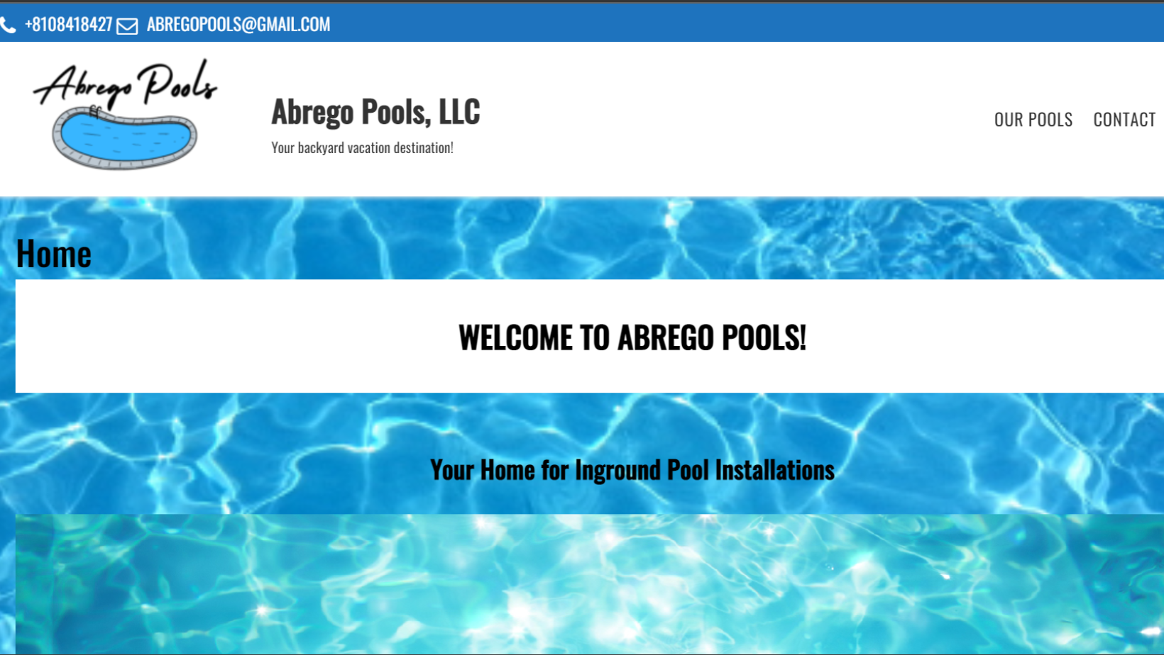 website design for pool install companies